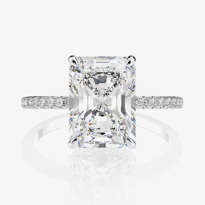 Square 4ct Lab Created Diamond Ring